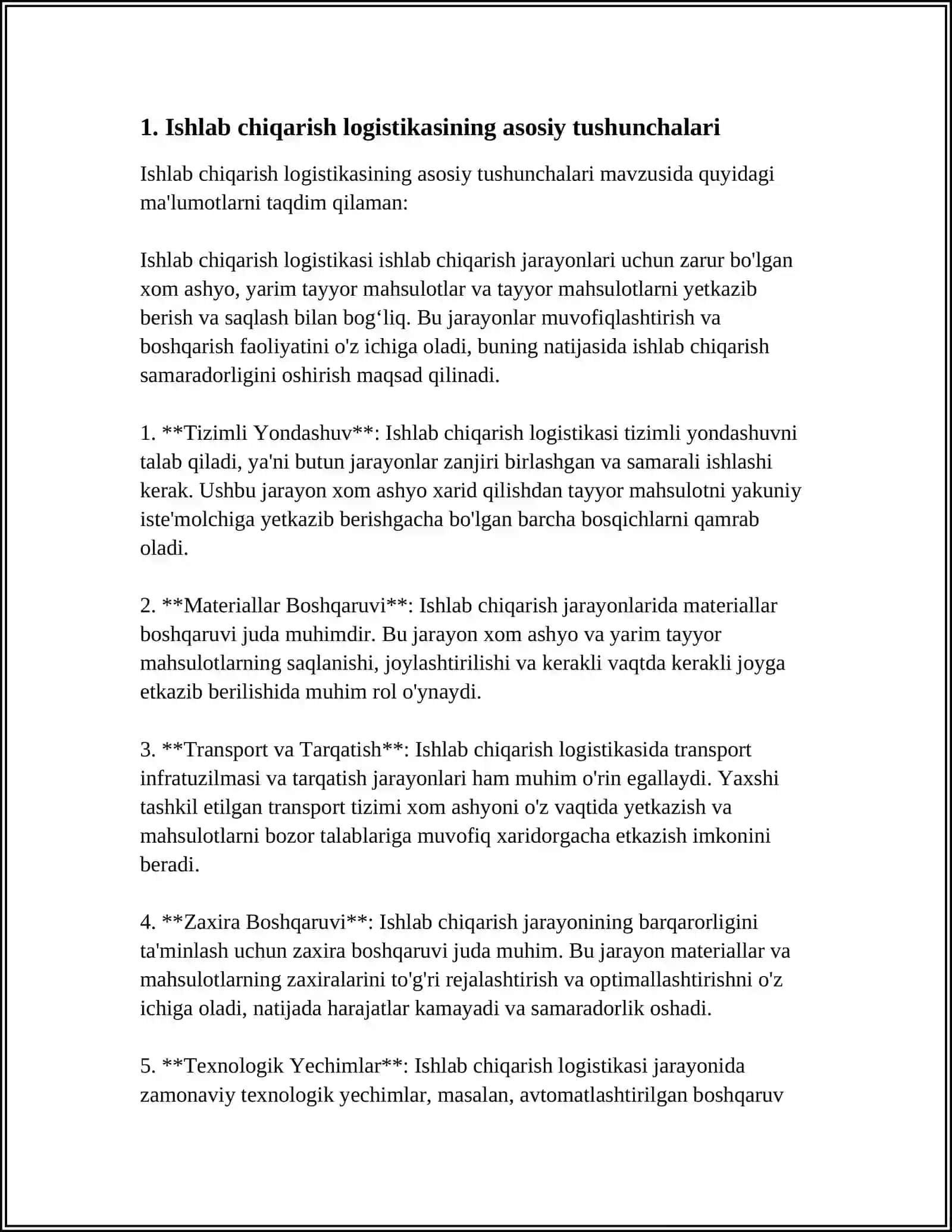 SANOAT KORXONALARIDA ISHLAB CHIQARISH LOGISTIKASI 3