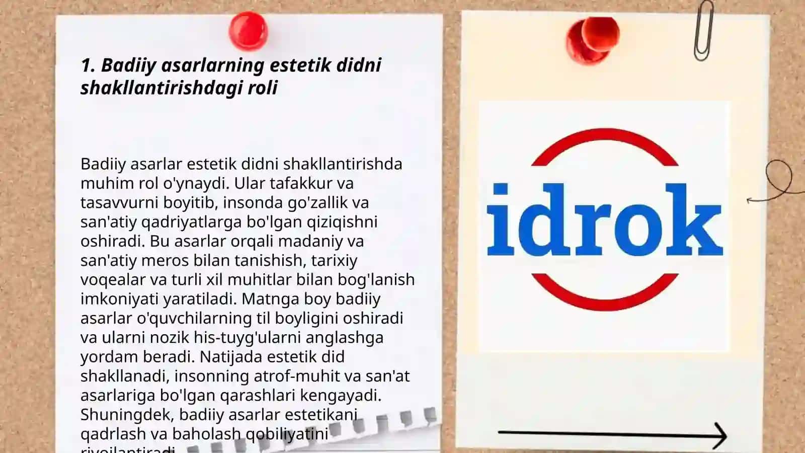 Dunyoni estetik idrok etishda badiiy asarlarning ahamiyati 3