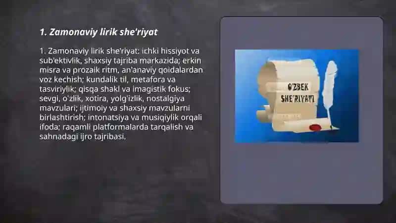 Zamonaviy lirik she'riyat 3