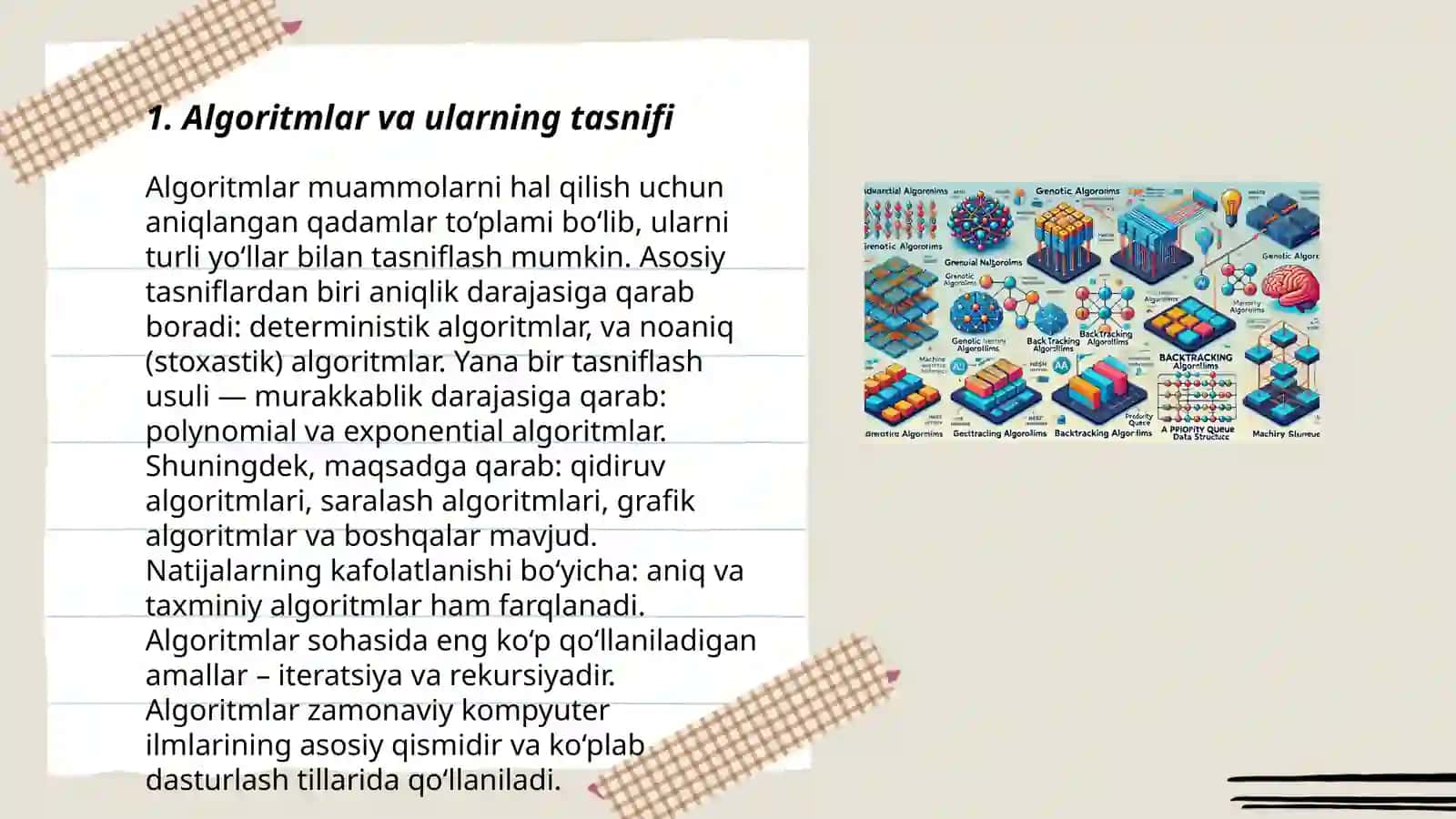 Algoritm turlari va tasvirlash usullari 3