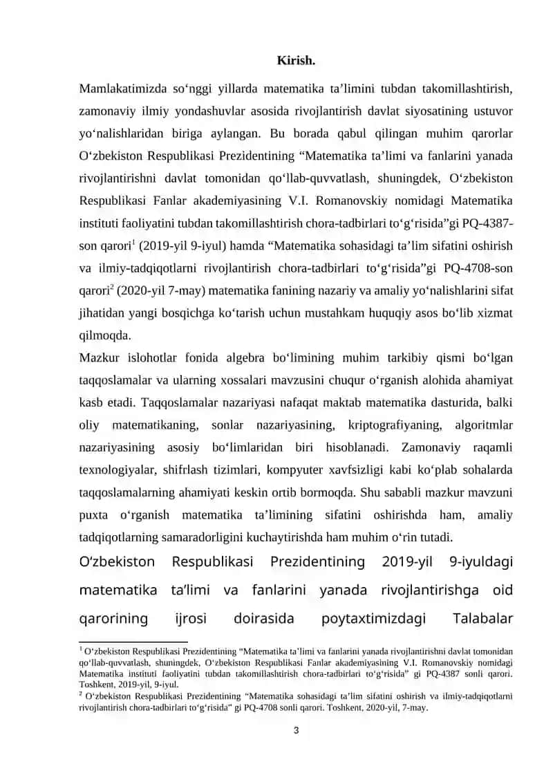 Taqqoslamalar va ularning xossalari 3