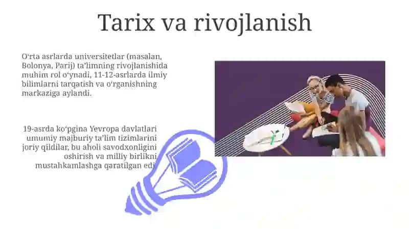Yevropa taʼlimining tarixi va rivojlanishi 3
