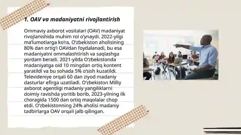 OAV va madaniyatni rivojlantirish 3