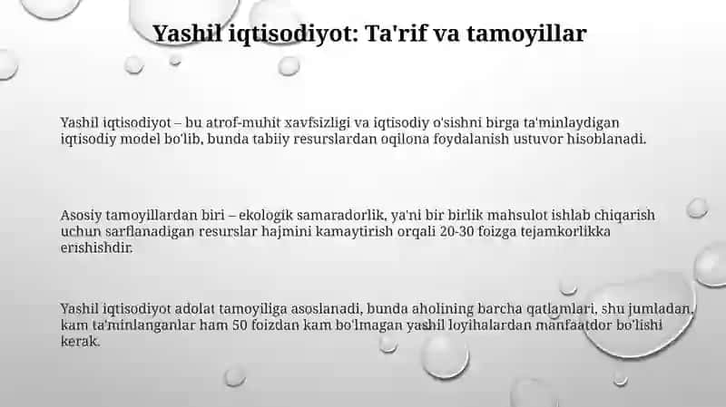 Yashil iqtisodiyot 3
