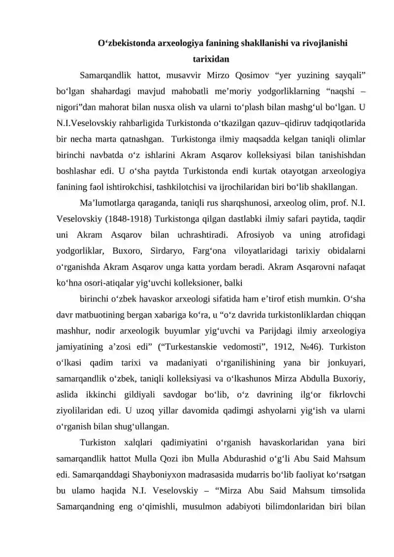 O’zbekistonda arxeologiya fanining rivojlanishi 3