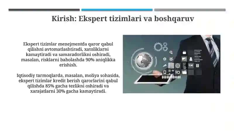 Ekspert tizimlarining boshqaruvdagi roli 3