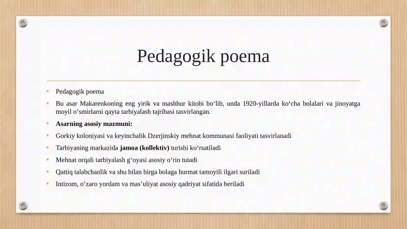 Anton Makarenko – "Pedagogik poema" va "Valideynlar (Ota-onalar) kitobi 3