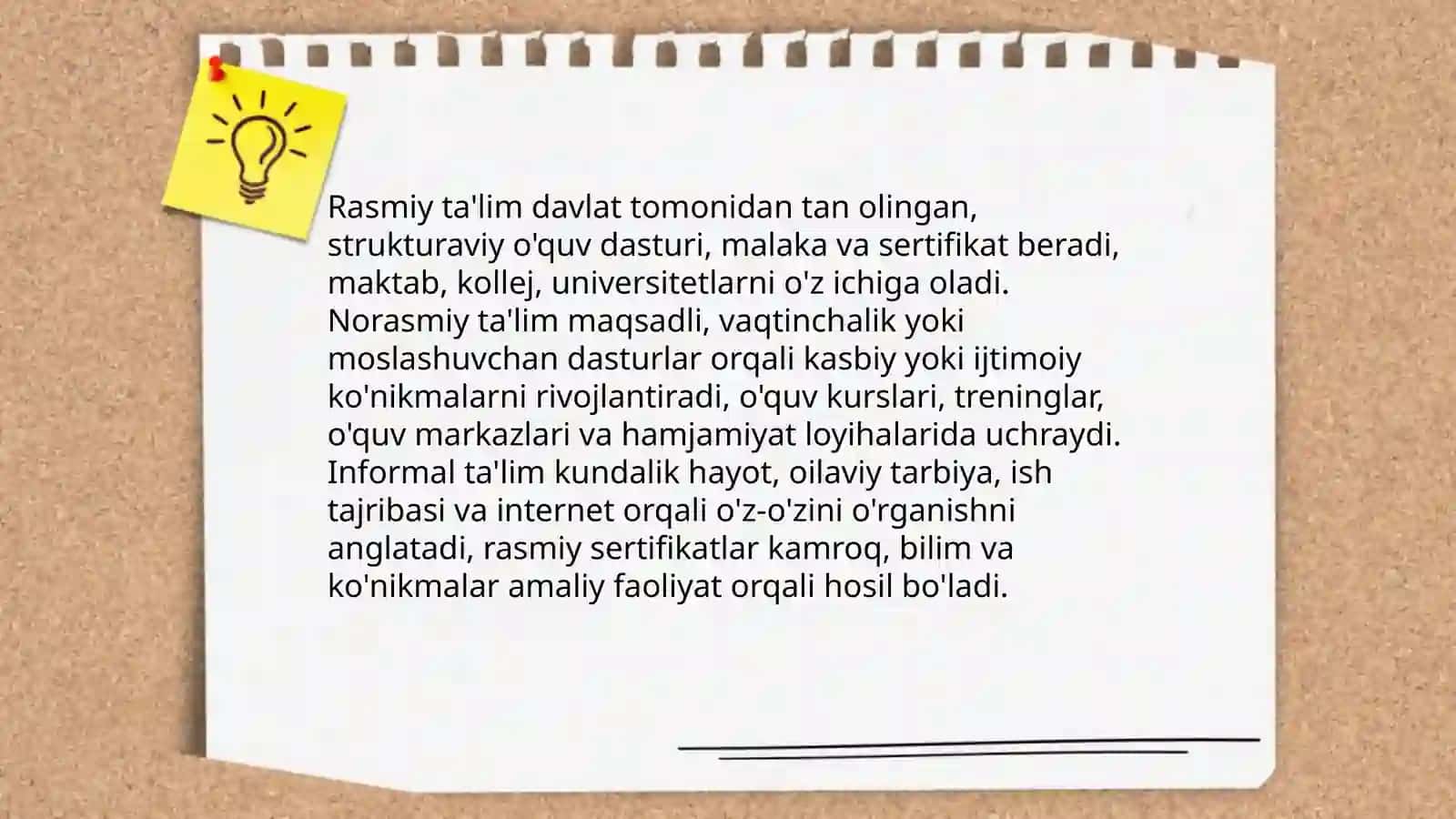 Ta'lim turlari va ta'limni tashkil etish shakllari 3