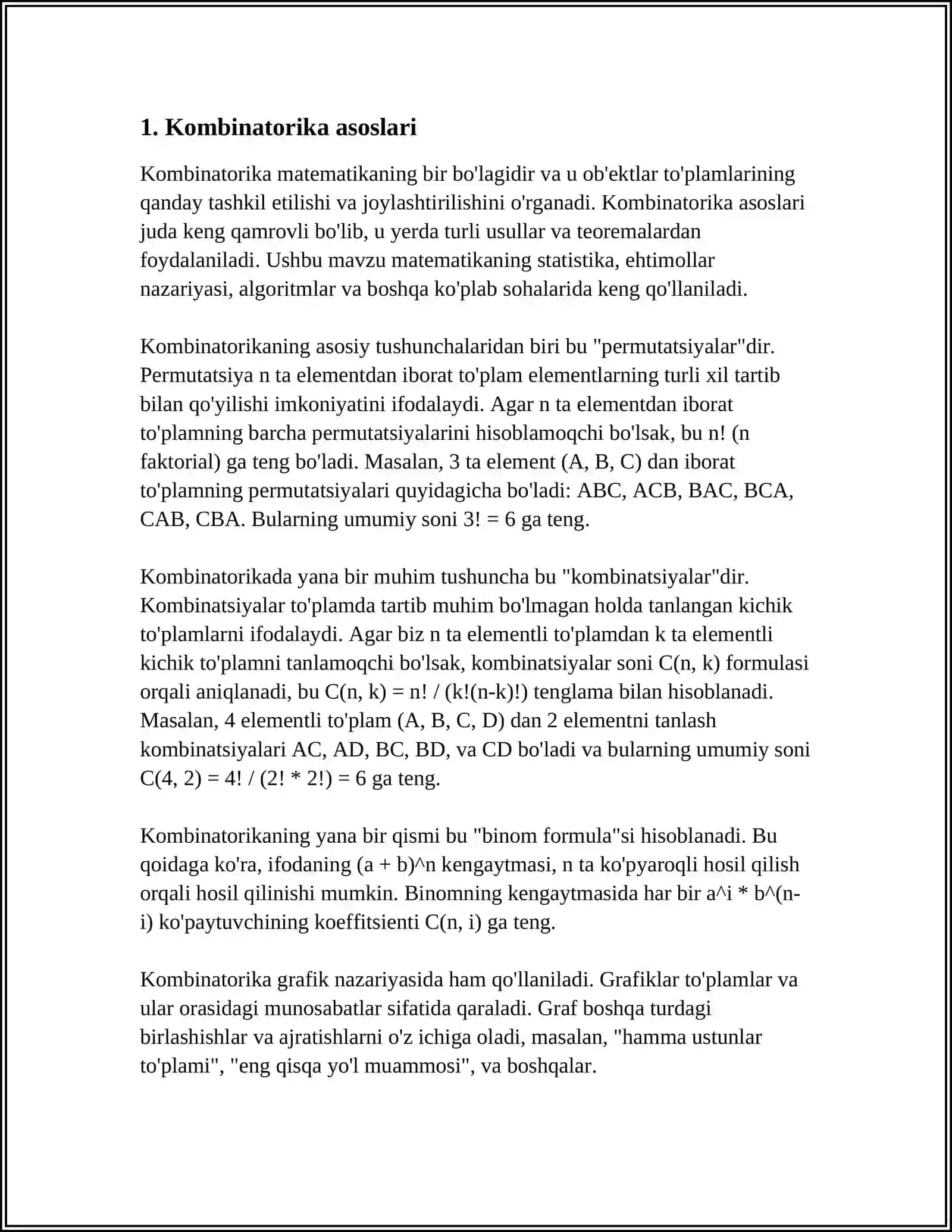 KOMBINATORIKA RIVOJLANISH TARIXI 3