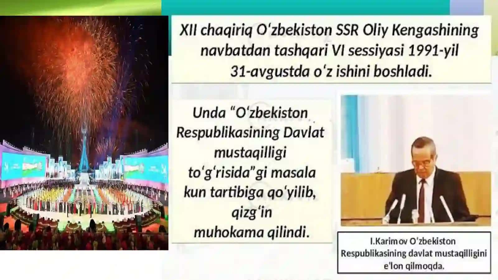 O’ZBEKISTON MUSTAQILLIK 1991-YILDAN 2025-YILLAR DAVOMIDA 3