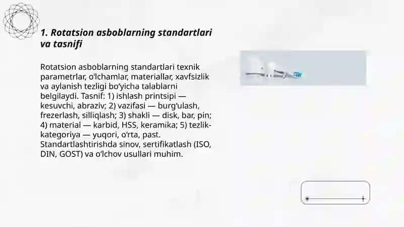 Rotatsion asboblarning standartizatsiyasi 3
