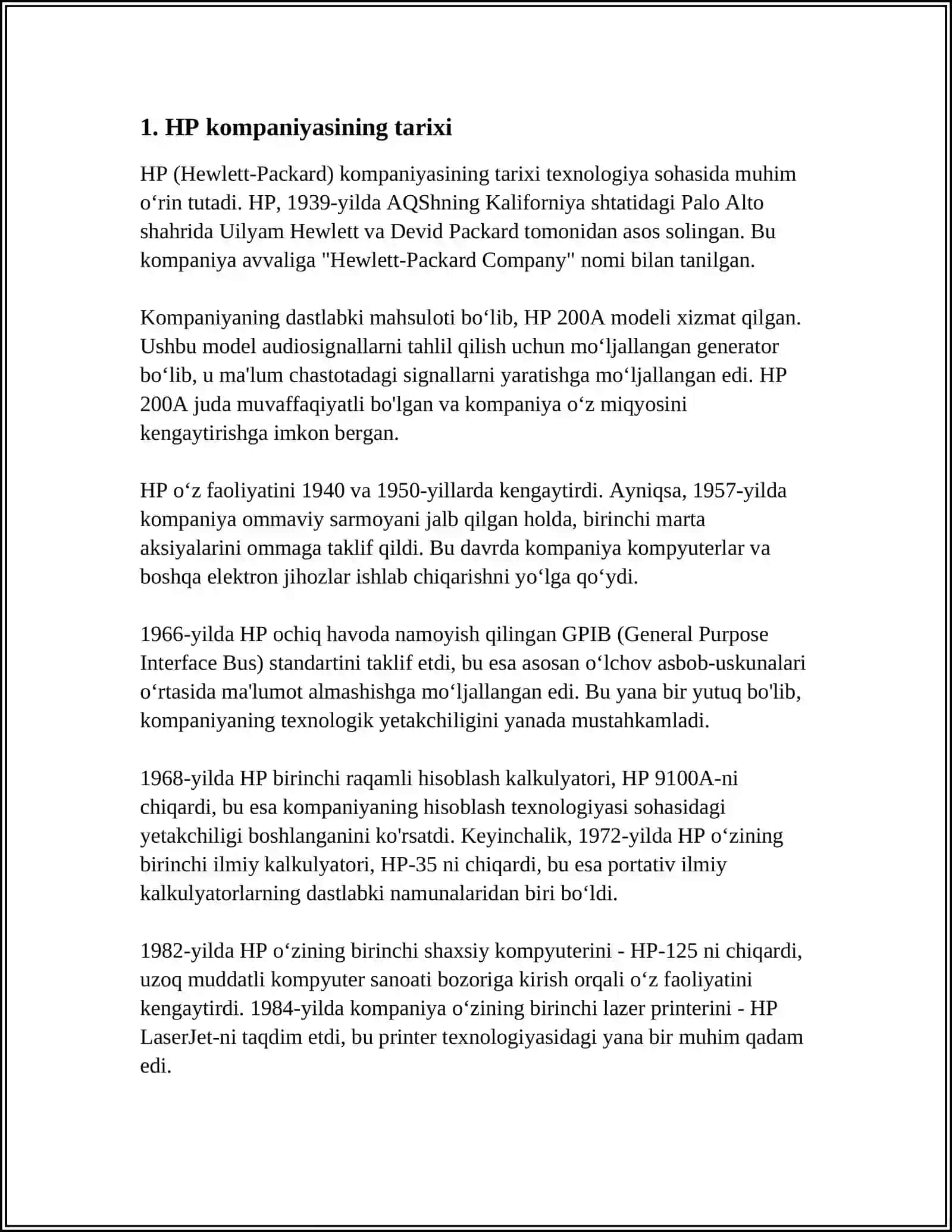 HP KOMPANIYASI HAQIDA TO'LIQ MA'LUMOT 3