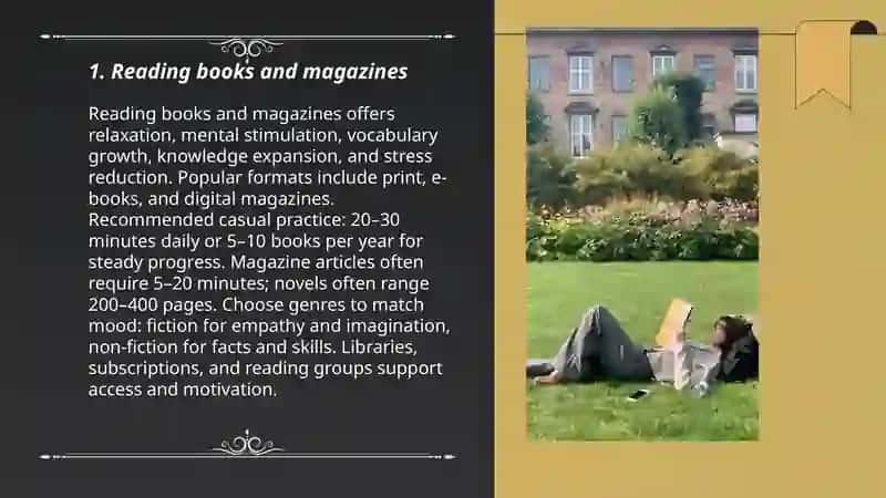 Leisure time activities 3