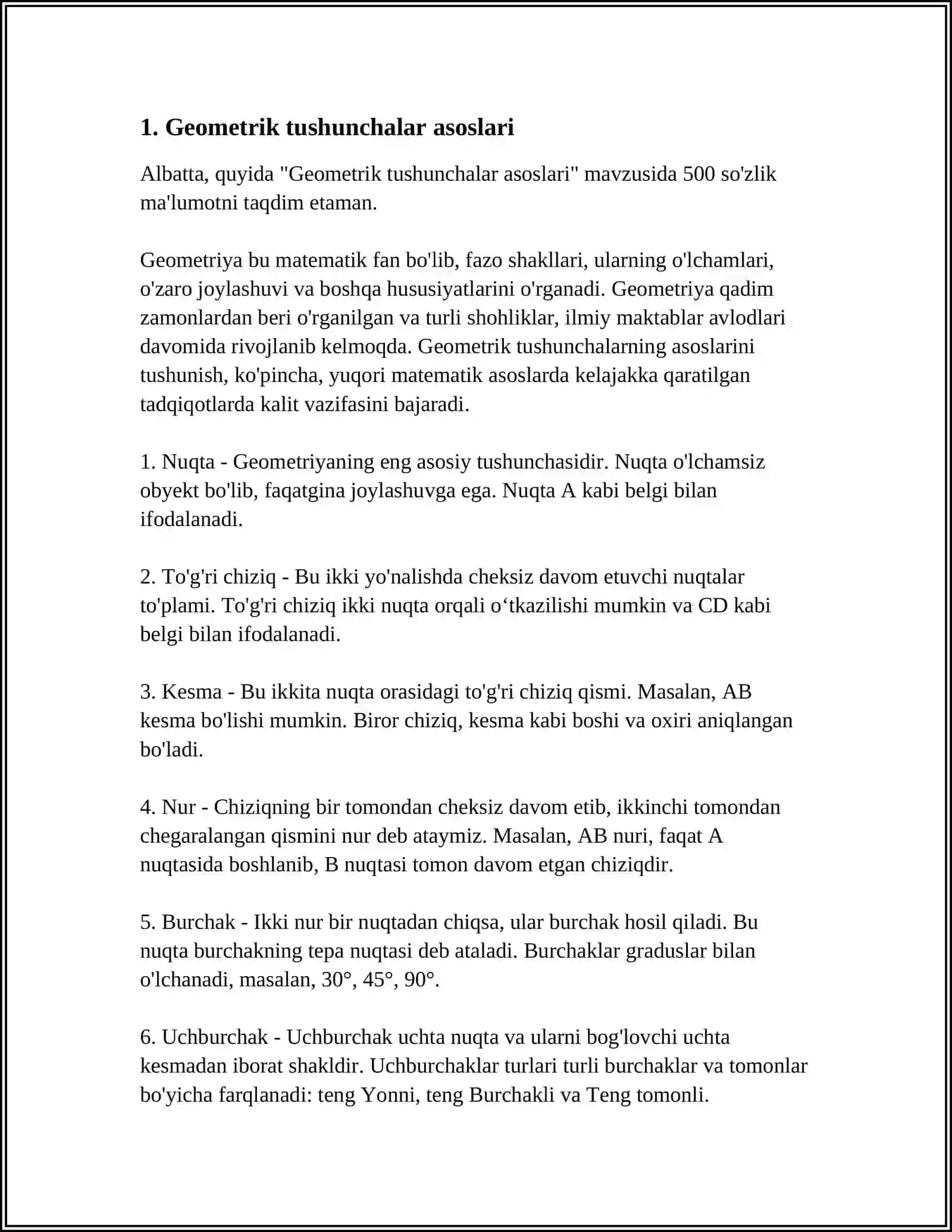 GEOMETRIK TUSHUNCHALAR VA BOSHQARUVNING DASTLABKI MATEMATIK MODELLARI 3