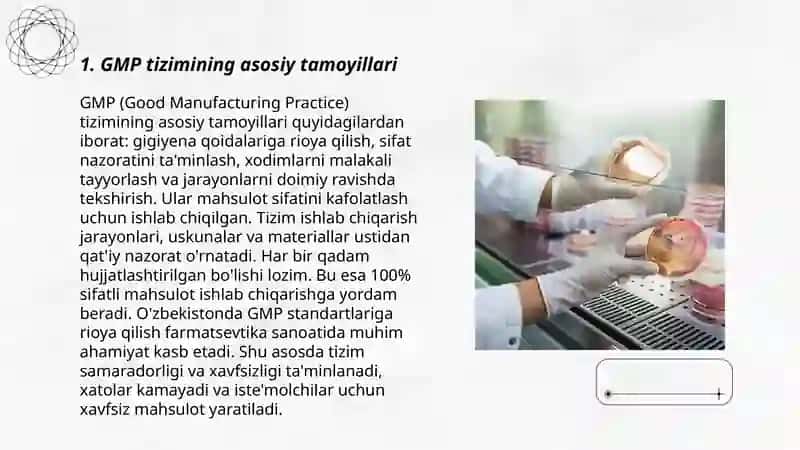 Biotexnologiya sanoatida GMP sistemasi 3
