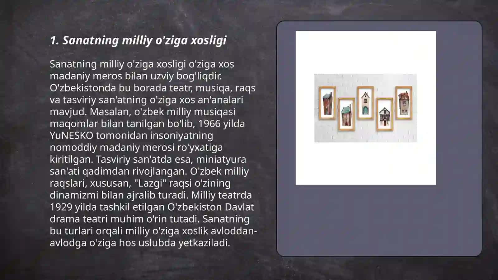Sanat va ma'daniyat mavzusi 3