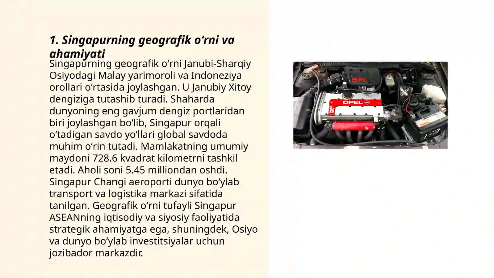 Singapurning geografik oʻrni, tabiiy sharoiti va tabiiy resurslari 3