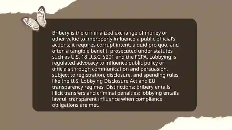 Differences between Bribery and Lobbying 3