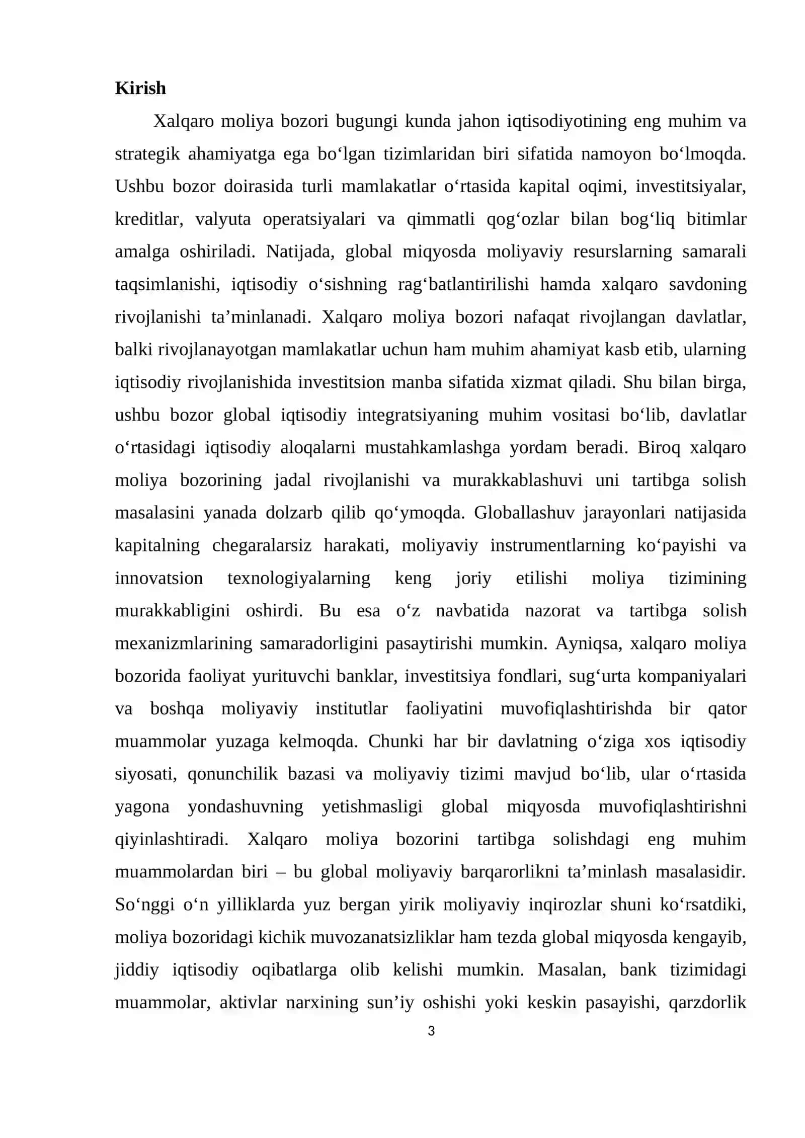 Xalqaro moliya bozorini tartibga solishdagi muammolar 3