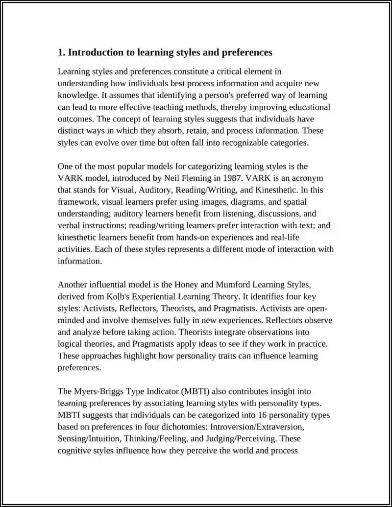 Learning Styles and Preferences 3