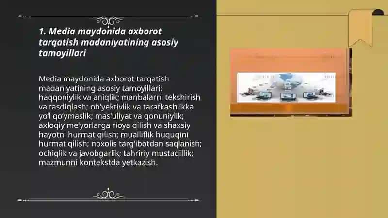 Media maydonda axborot tarqalish madaniyati haqida 3