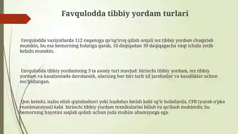 Tez tibbiy yordam 3