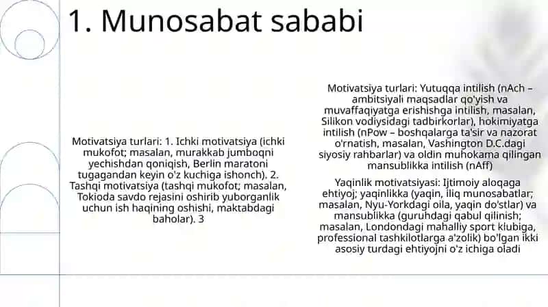 Mativatsiya tuzulmalar turlari 3