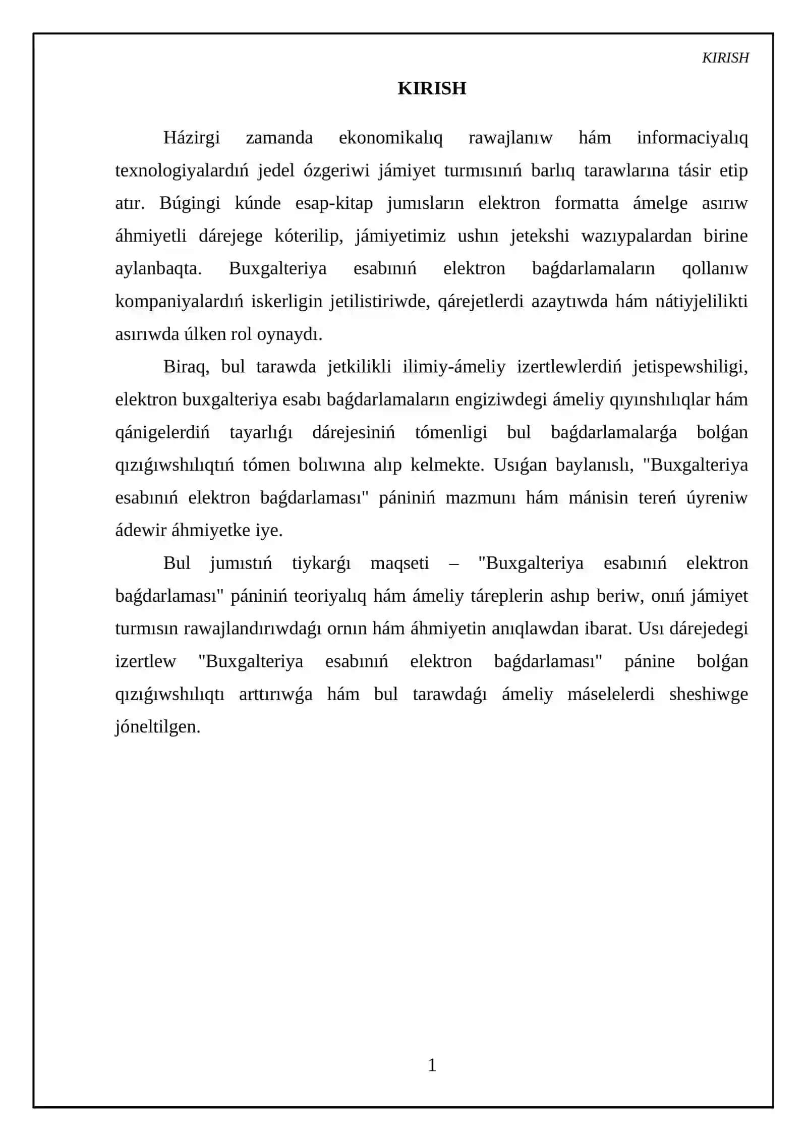 Buxgalteriya esabınıń elektron baǵdarlaması 3