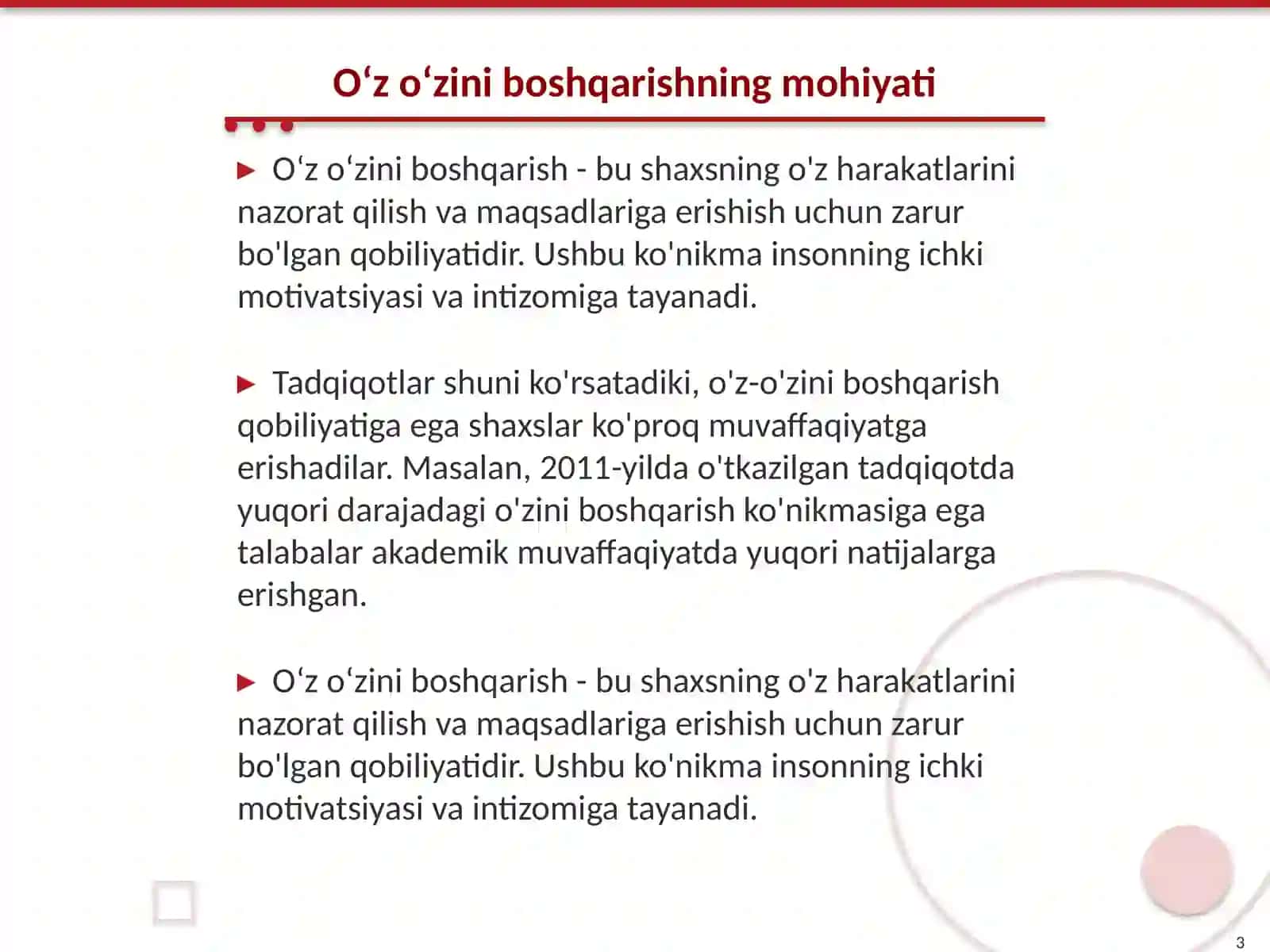 Oʻz oʻzini boshqarish koʻnikmasini rivojlantirish yoʻllari 3