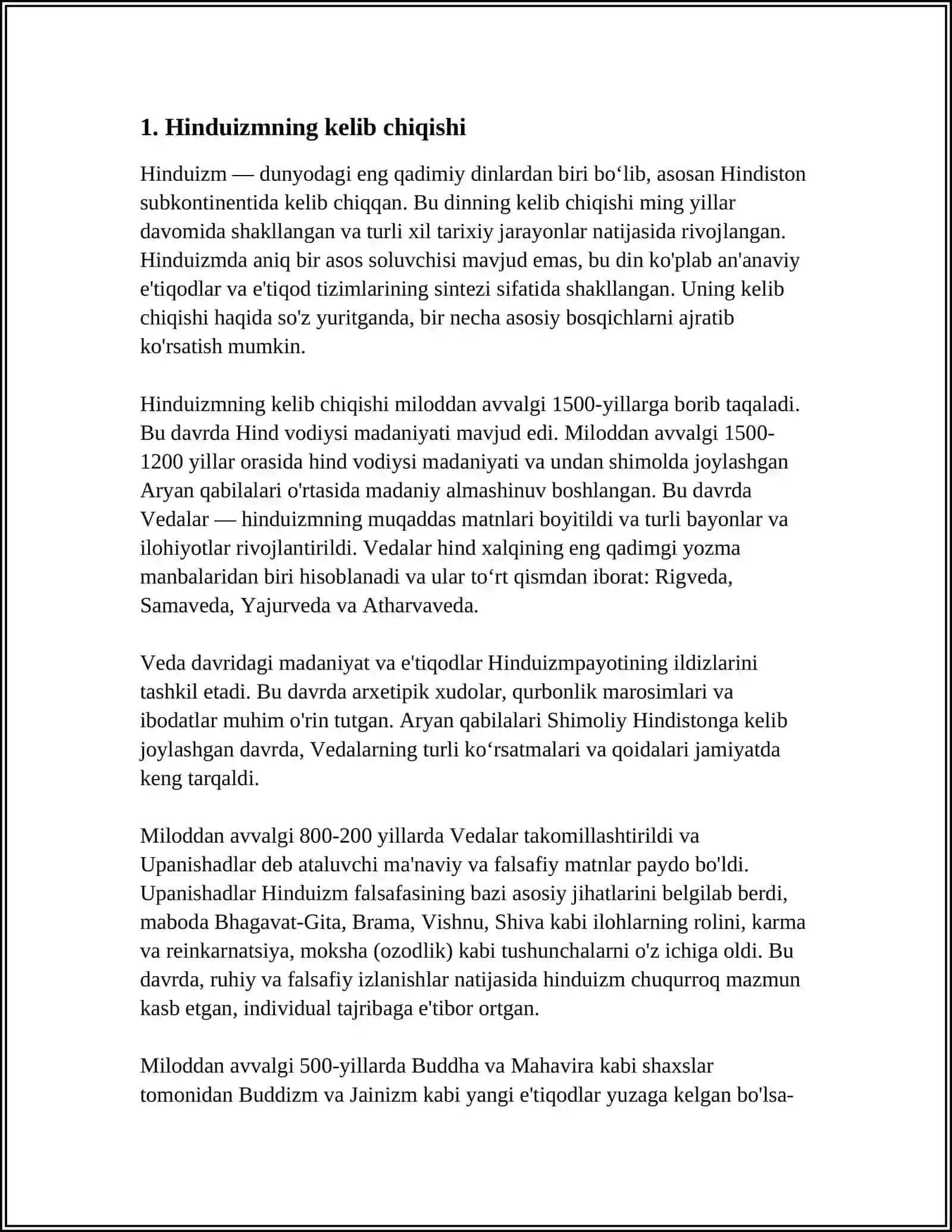 HINDUIZM DINI HAQIDA 3