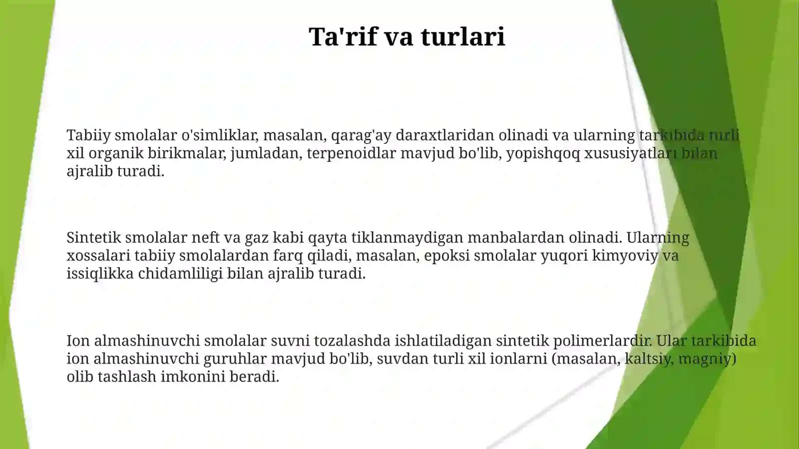 Rezinlar haqida umumiy ma'lumotlar 3