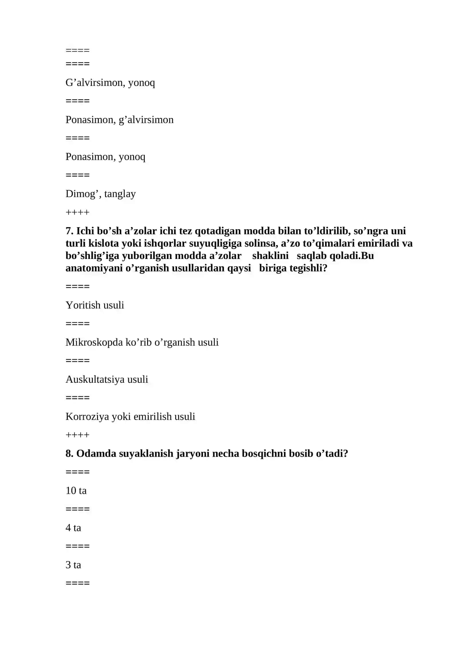 Oraliq nazorat uchun test Maxsus pedagogiga 3