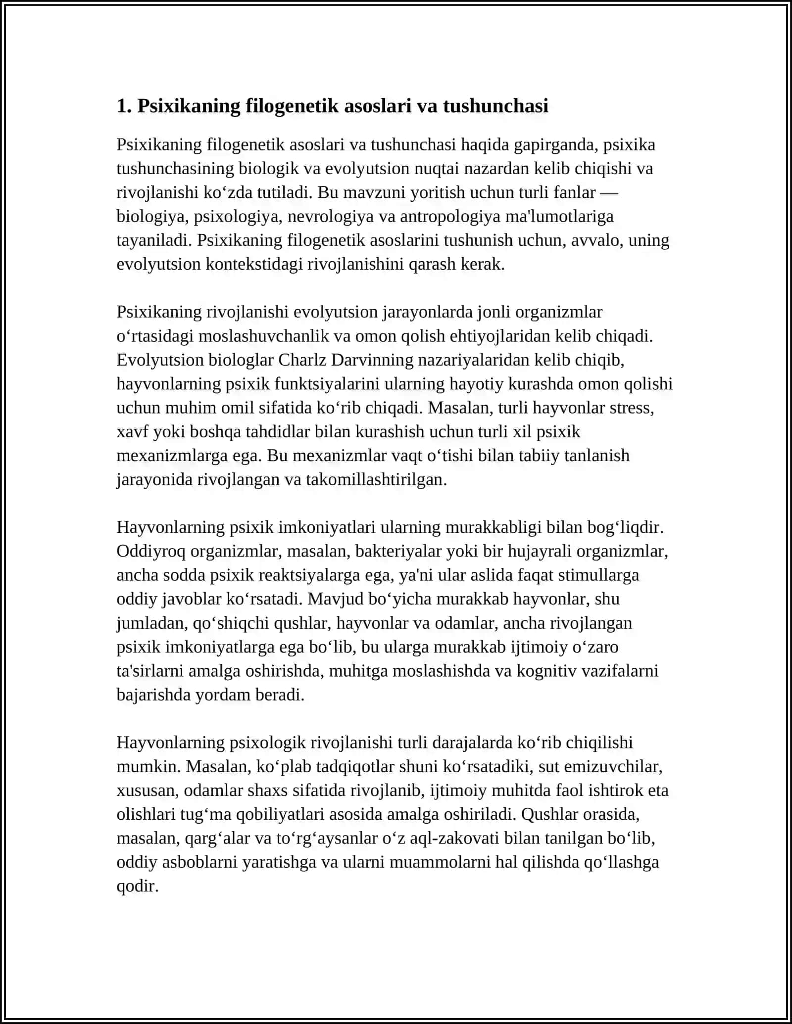PSIXIKANING FILOGENETIK TARAQQIYOTI 3