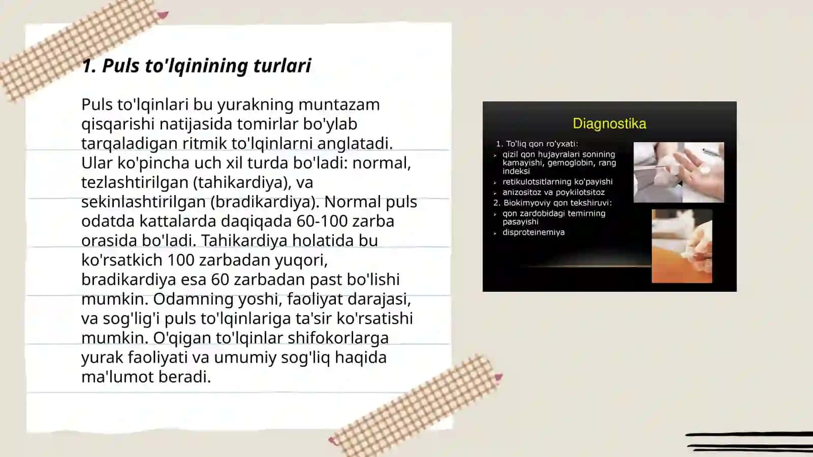 PULS TO'LQINI. SUN'IY QON AYLANISH APPARATI 3