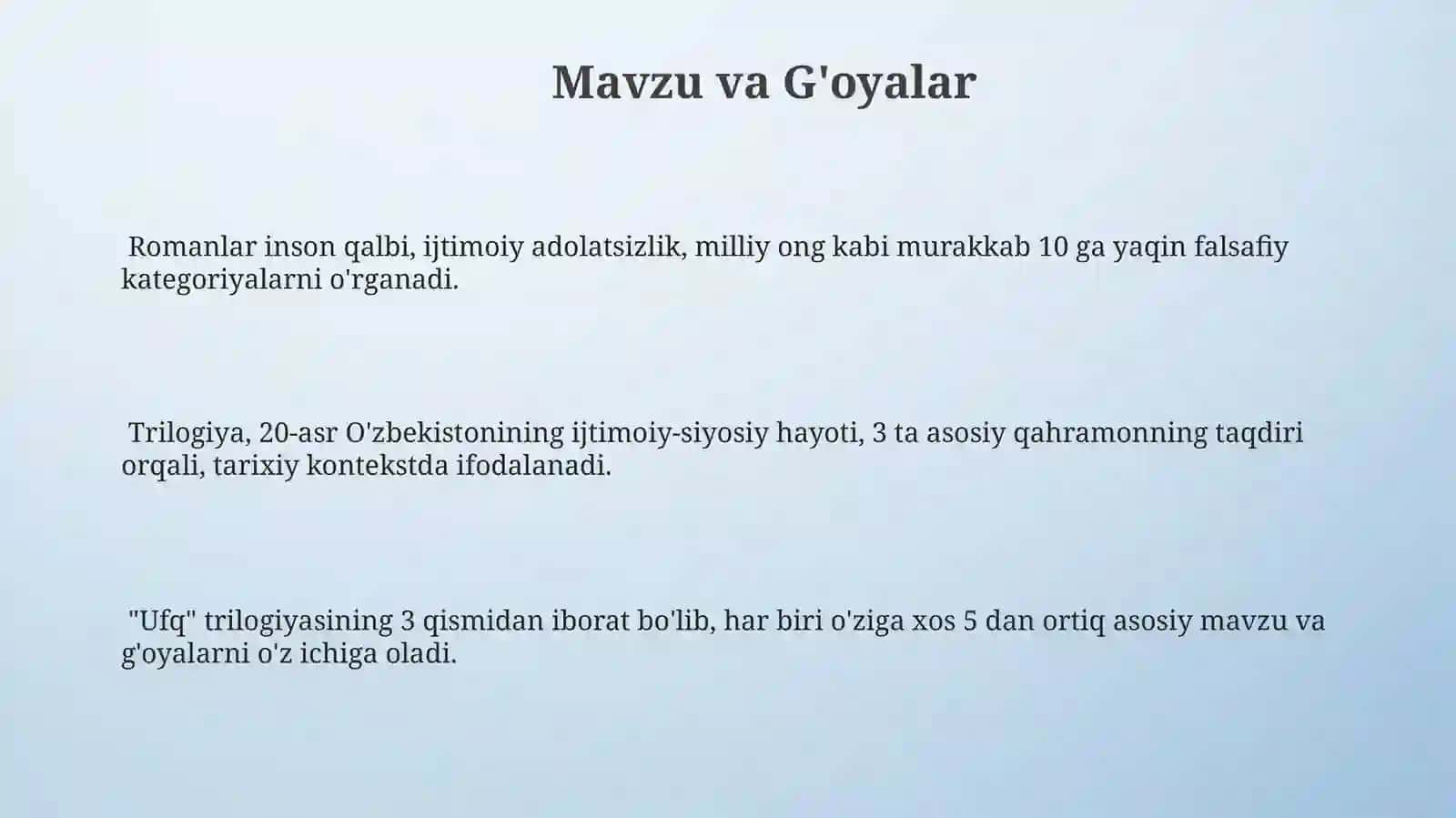 Said Ahmad "Ufq" trilogiyasi 3