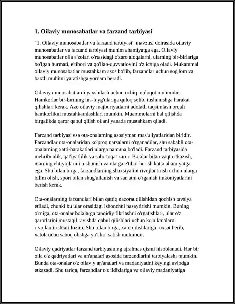 Oilaviy munosabatlar va farzand tarbiyasi 3