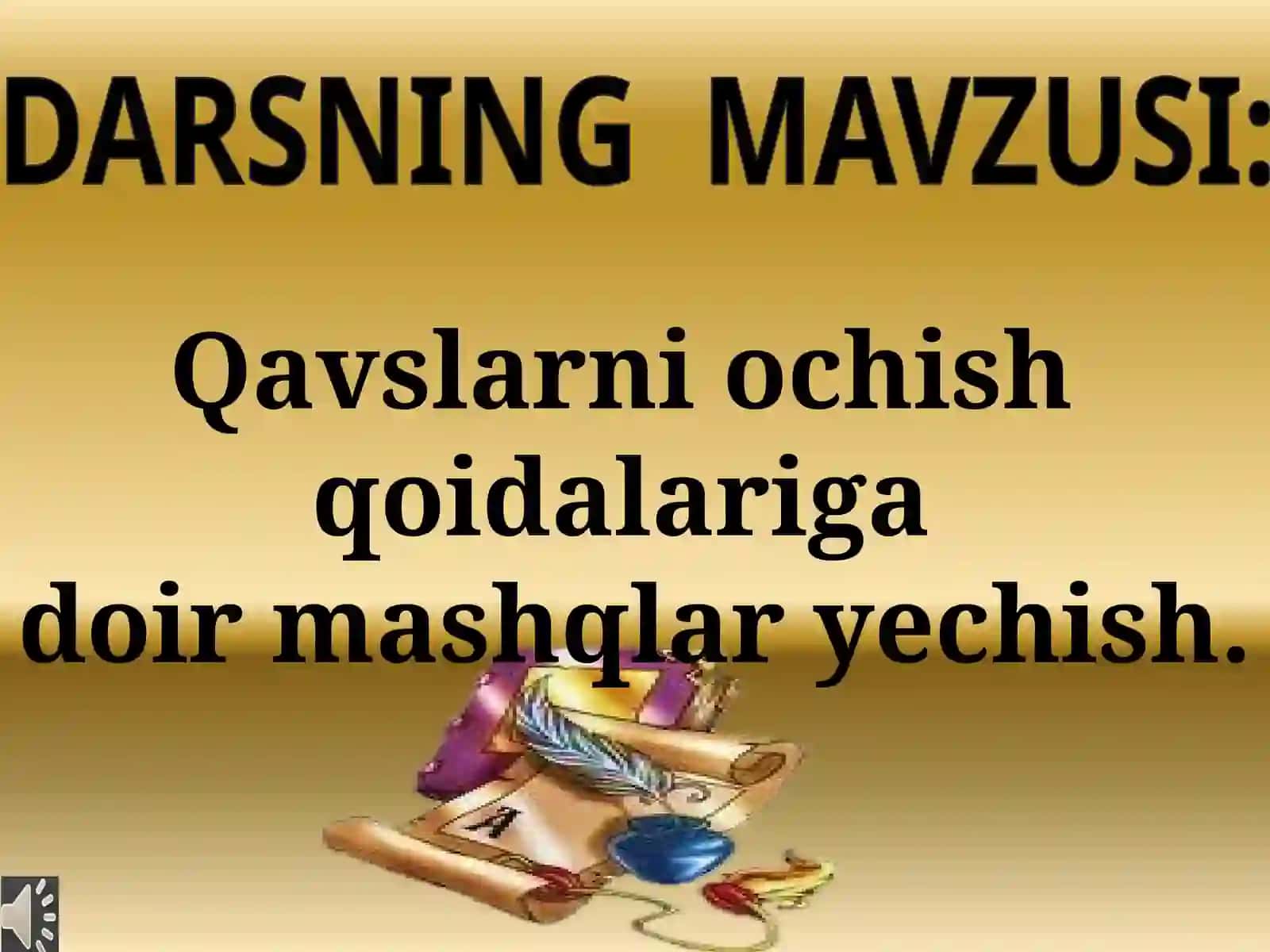 QAVSLARNI OCHISH QOIDASI 3