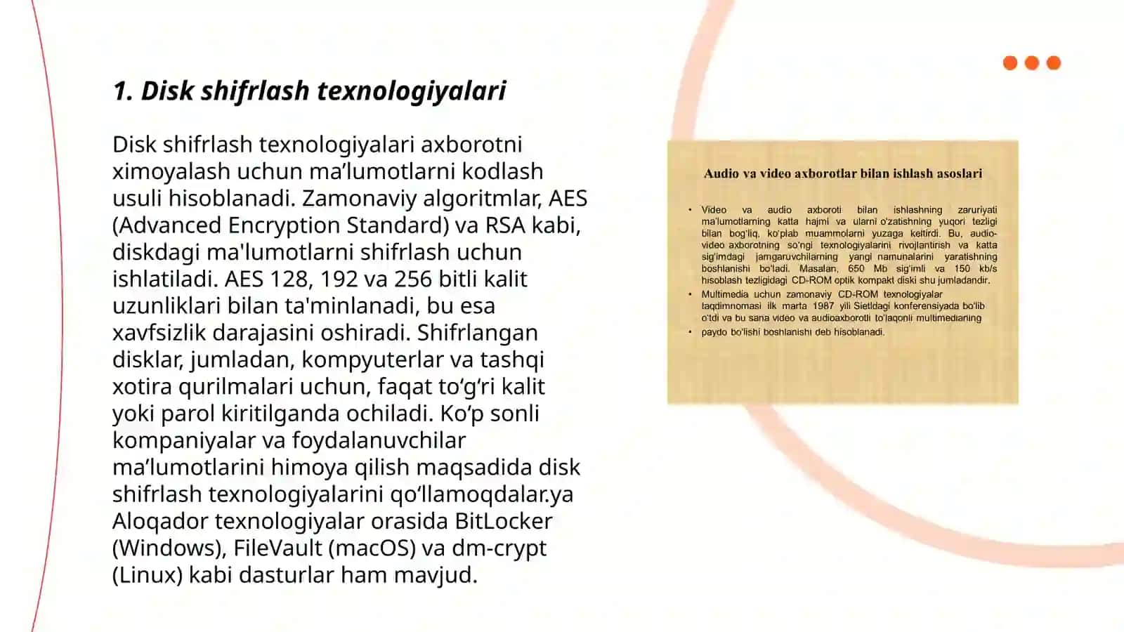 Disk shifrlash texnologiyalari 3