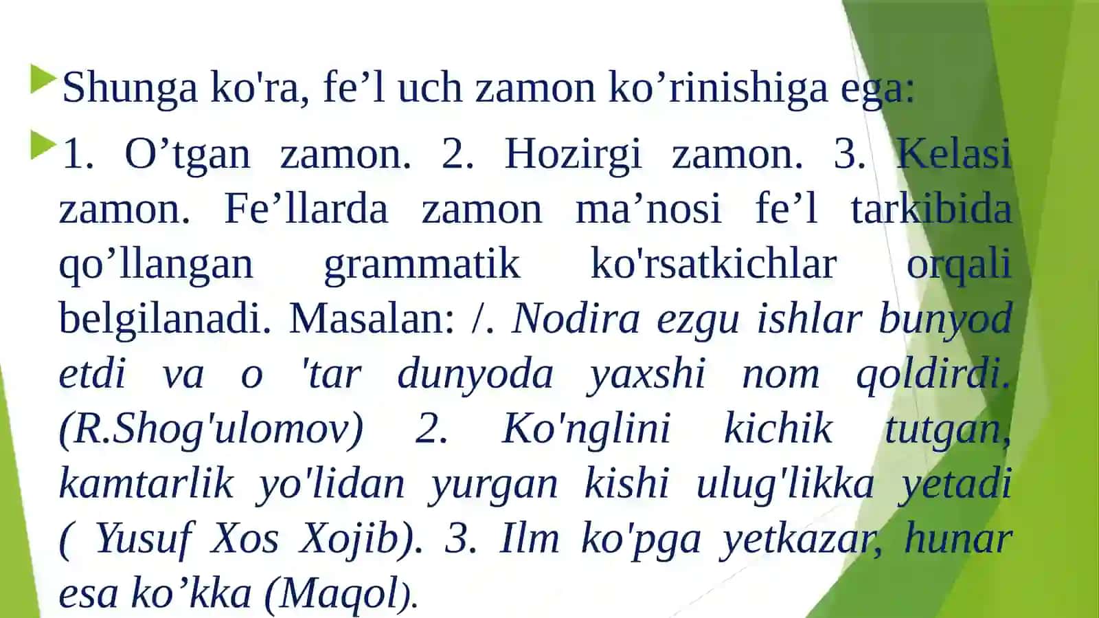 7-ma’ruza. Fe’l zamonlari 3