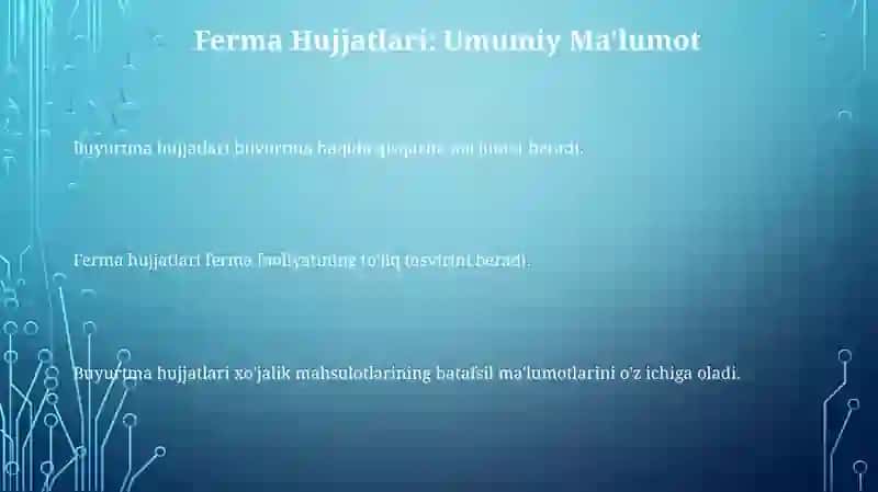Ferma Hujjatlari 3