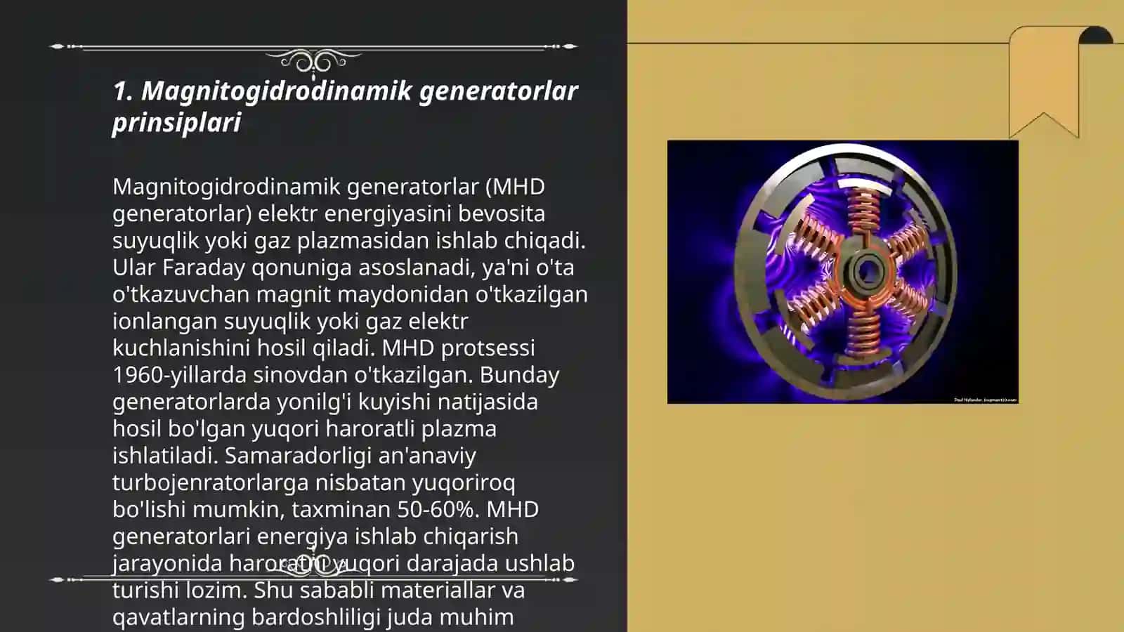 Magnitogidrodinamik generatorlar prinsiplari 3