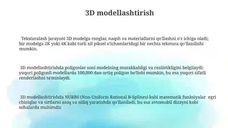 Kompyuter grafikasi tushunchasi 3