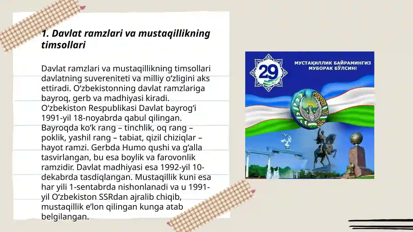 Davlat ramzlari va mustaqillikning timsollari 3