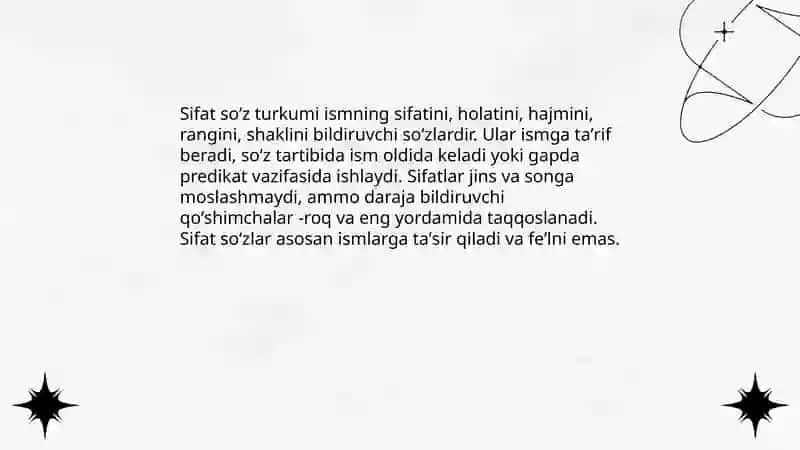 Sifat soʻz turkumi 3