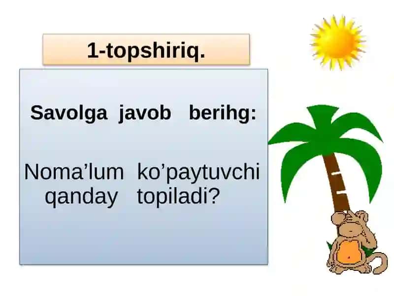 Noma’lum ko’paytuvchini topish 3