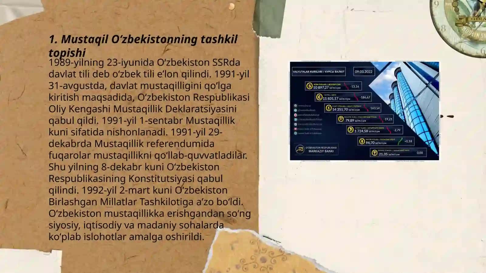 Mustaqil Oʻzbekiston respublikasining tashkil topishi va uning tarixiy ahamiyati 3
