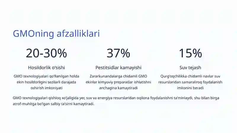 GMO va Bioxavfsizlik: Oʻzbekiston va Jahon Tajribasi 3