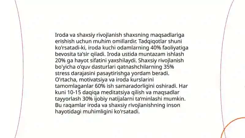 Iroda va Shaxsiy Rivojlanish 3