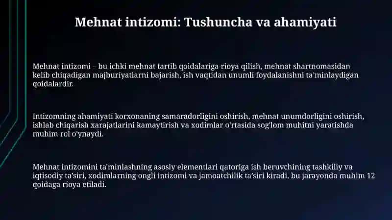 Mehnat intizomi 3