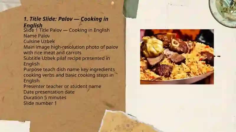 Palov — Cooking in English 3